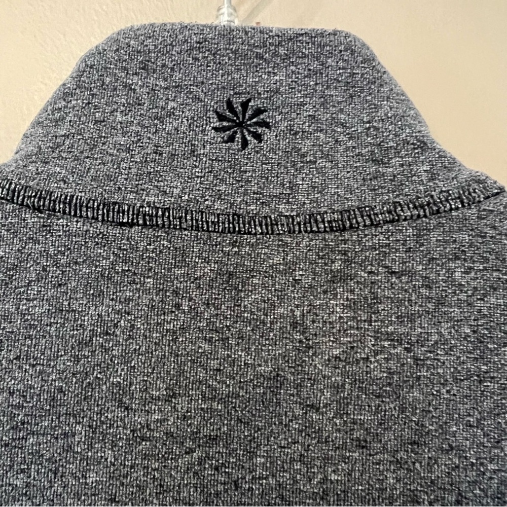 2 pc Athleta Bag 1/4 Zip Knit Sweater Fleece Flare Hem Sz S Gray Puff‎ Shoulders - Picture 7 of 16